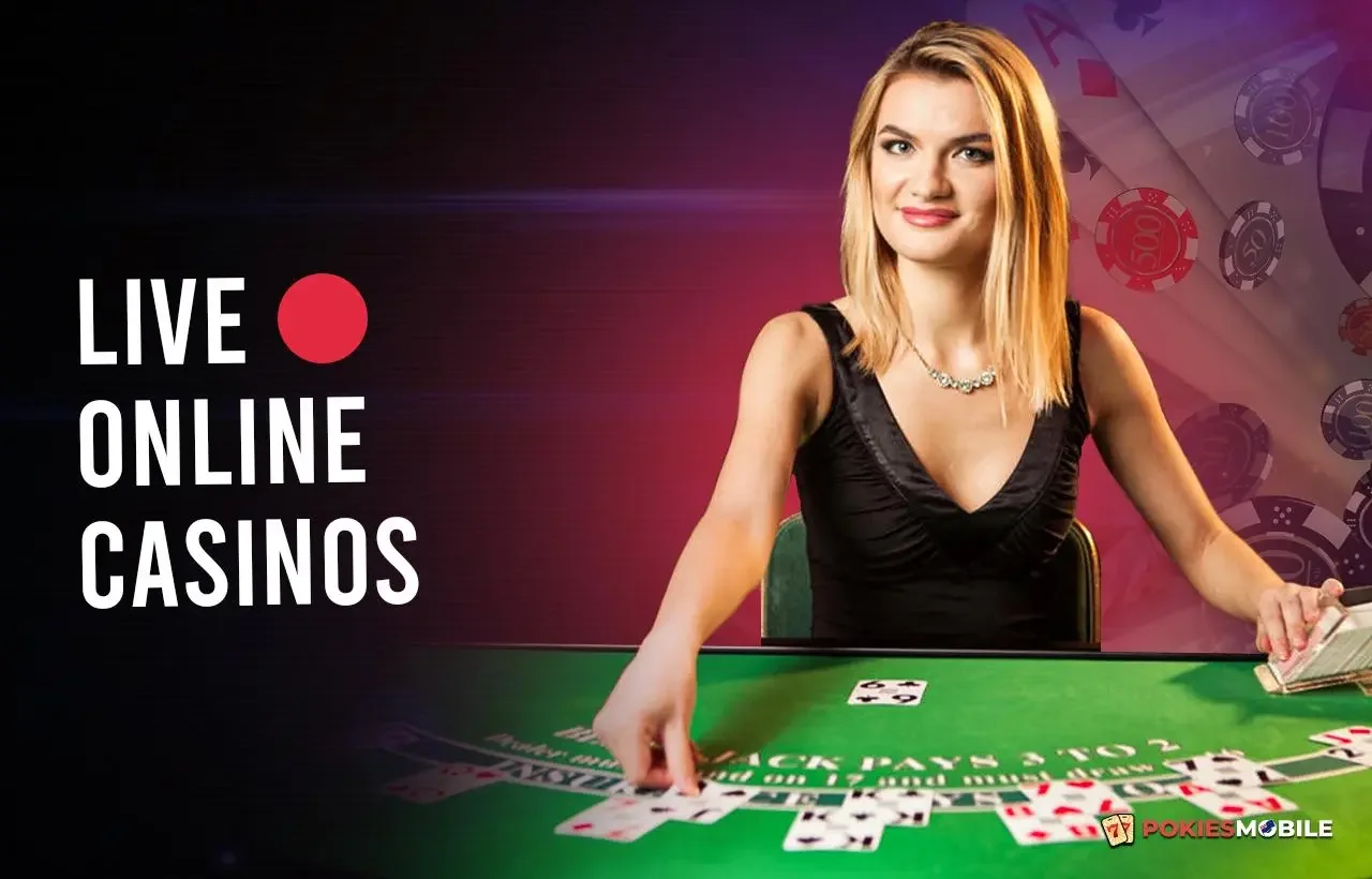 Tampilan ruang kasino live dengan meja dealer dan kamera real-time