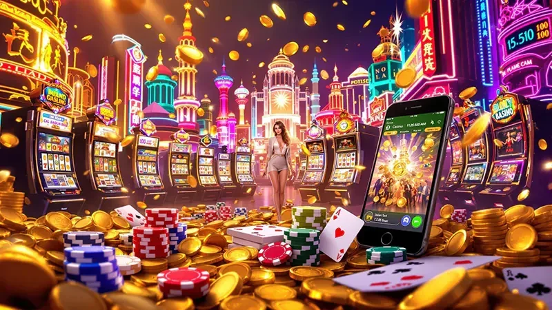 Tampilan visual permainan slot dengan reel dan simbol berwarna